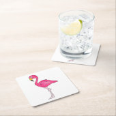 Tropical Island Paradise Hot Pink Flamingo Bird Rechteckiger Pappuntersetzer (Vor Ort)