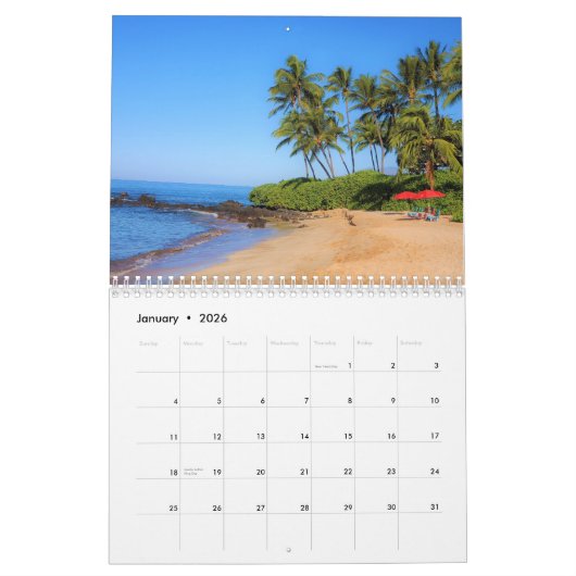 Tropical Island Paradise Maui Hawaii Kalender (Jan 2026)