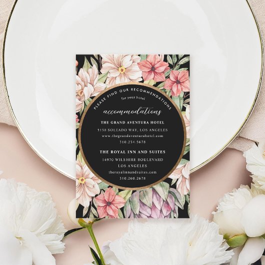 Tropical Island Pastel Floral Unterkünfte Begleitkarte