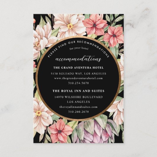 Tropical Island Pastel Floral Unterkünfte Begleitkarte (Vorderseite)