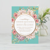 Tropical Island Pastel Floral Wedding Einladung (Stehend Vorderseite)