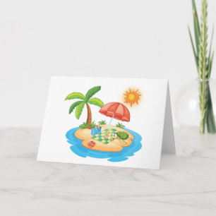 Tropical Island Picnic Dankeschön Card Dankeskarte