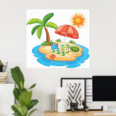 Tropical Island Picnic Poster (Heimbüro)