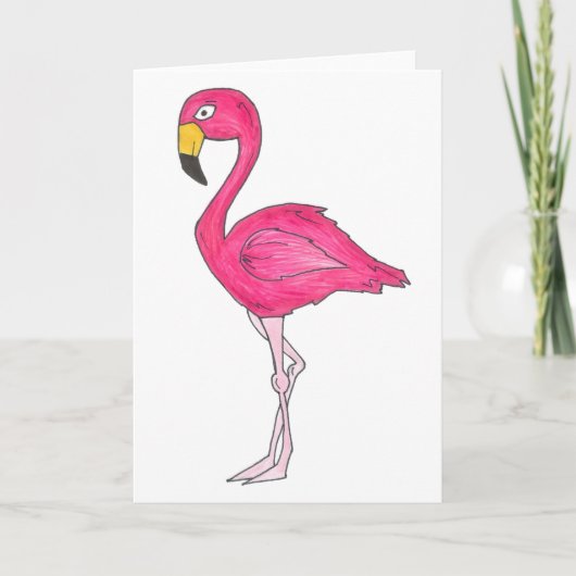 Tropical Island Pink Flamingo Bird Grußkarte Karte (Vorderseite)