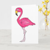 Tropical Island Pink Flamingo Bird Grußkarte Karte (Gelbe Blume)