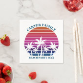 Tropical Island Pink Palm Tree Custom Beach Party Serviette (Beispiel)