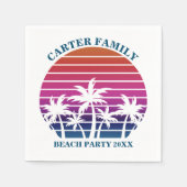 Tropical Island Pink Palm Tree Custom Beach Party Serviette (Vorderseite)