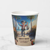 Tropical Island Pirate Boy Birthday Party Pappbecher (Vorderseite)