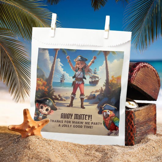 Tropical Island Pirate Girl Birthday Party Geschenktütchen
