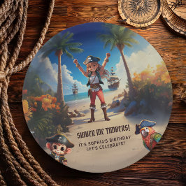 Tropical Island Pirate Girl Birthday Party Pappteller