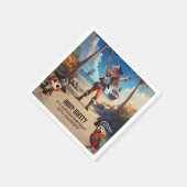 Tropical Island Pirate Girl Birthday Party Serviette (Ecke)