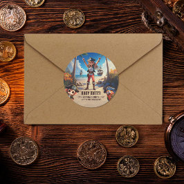 Tropical Island Pirate Girl Birthday Party Sticker