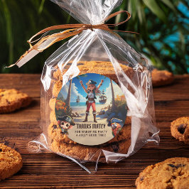 Tropical Island Pirate Girl Danke Sticker