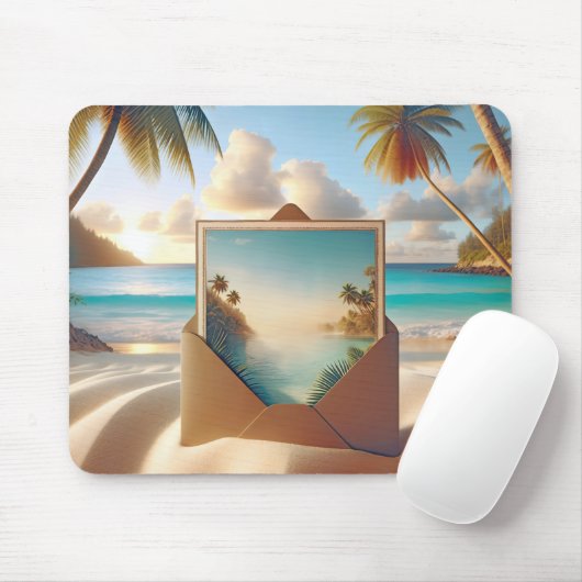 Tropical Island Postcard in Umschlag Mousepad (Mit Mouse)