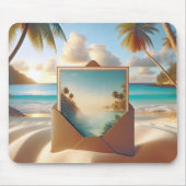 Tropical Island Postcard in Umschlag Mousepad (Vorne)