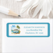 Tropical Island Retro Blue Bus  (Insitu)