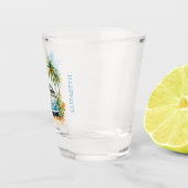 Tropical Island Retro Blue Bus Schnapsglas (Rechts)