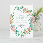 Tropical Island Save the Date Einladungen für Hoch (Stehend Vorderseite)