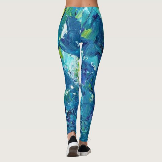 Tropical Island Sea Blue Green YOGA PANS Leggings (Rückseite)