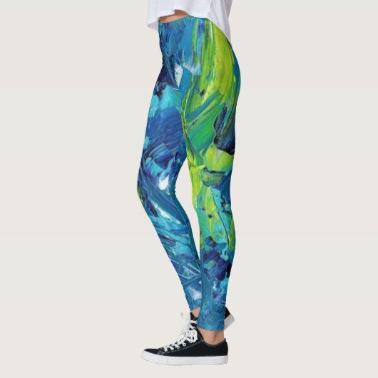 Tropical Island Sea Blue Green YOGA PANS Leggings (Links)
