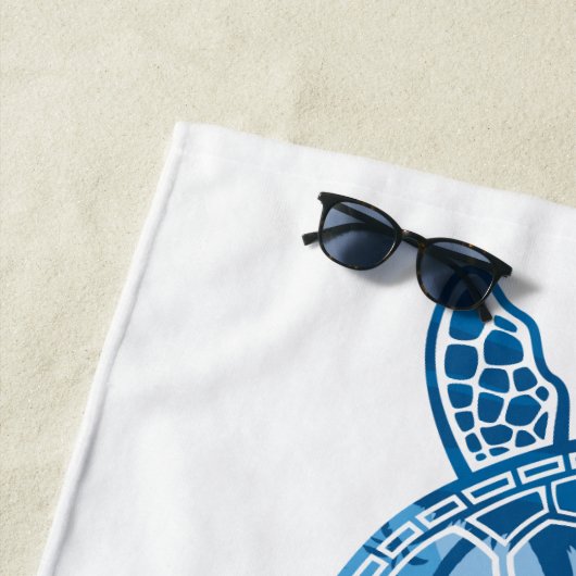 Tropical Island Sea Turtle Design in Blue Strandtuch (Beispiel)