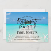 Tropical Island Summer Starfish Beach Retirement Einladung (Vorderseite)