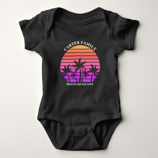 Tropical Island Sunset Custom Family Beach Tour Baby Strampler (Vorderseite)