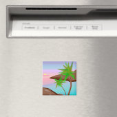 Tropical Island Sunset Magnet (In Situ (Geschirrspüler))