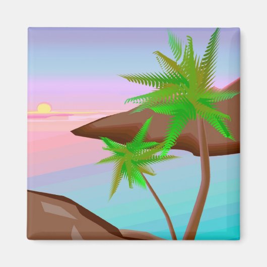 Tropical Island Sunset Magnet (Vorne)