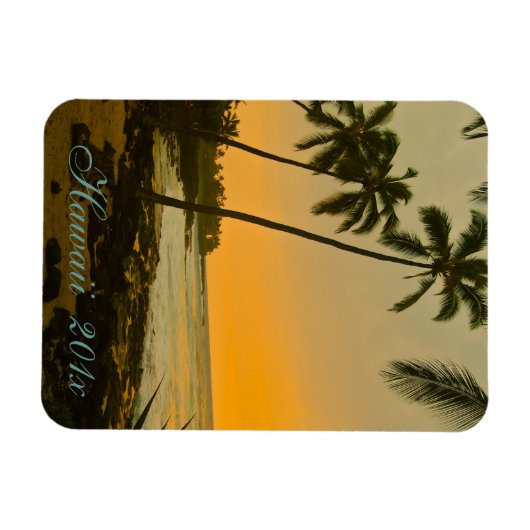 Tropical Island Sunset Magnet (Horizontal)