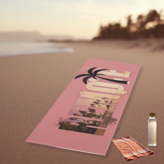 Tropical Island Sunset Palm Trees Yogamatte
