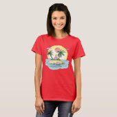 Tropical Island Sunset Streetwear T-Shirt (Vorne ganz)