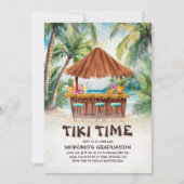 Tropical Island Tiki Bar Abschluss Einladung (Vorderseite)