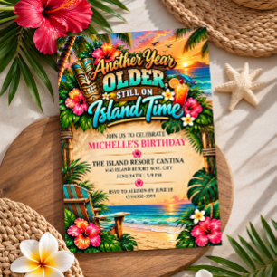 Tropical Island Time Geburtstagsfeier Einladung