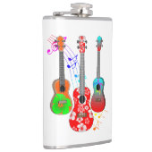 Tropical Island Ukulele Player Music Flachmann (Rechts)