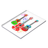 Tropical Island Ukulele Player Music Notizblock (Linke Seite)