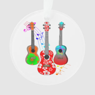 Tropical Island Ukulele Player Music Ornament