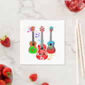 Tropical Island Ukulele Player Music Serviette (Beispiel)