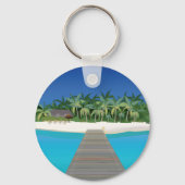 Tropical Island Vacation Landschaftlich Landschaft Schlüsselanhänger (Rückseite)