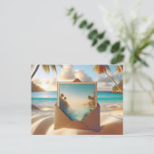 Tropical Island Vacation Postkarte (Stehend Vorderseite)