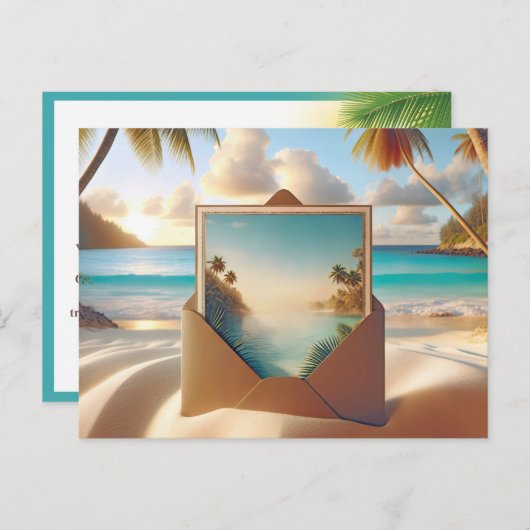 Tropical Island Vacation Postkarte (Vorne/Hinten)