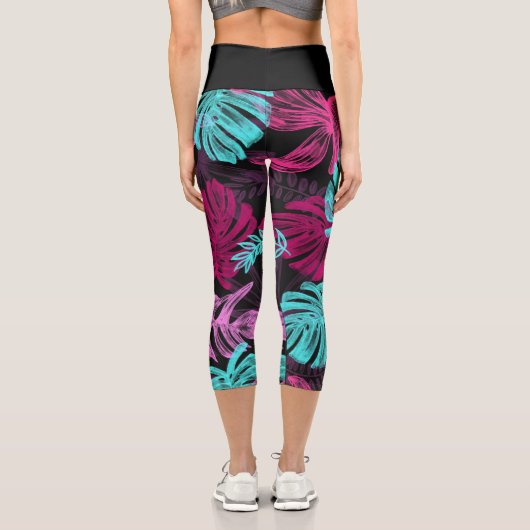 Tropical Island Vibes | Capris mit hoher Taille (Rückseite)