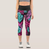 Tropical Island Vibes | Capris mit hoher Taille (Vorderseite)