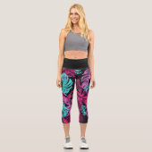 Tropical Island Vibes | Capris mit hoher Taille (Vorderseite)