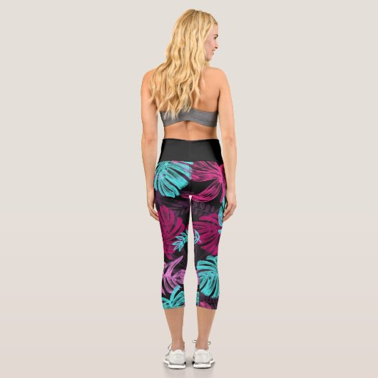 Tropical Island Vibes | Capris mit hoher Taille (Rückseite)
