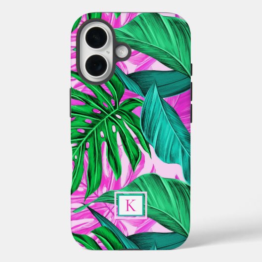 Tropical Island Vibes Monogram Phone Case (Rückseite)