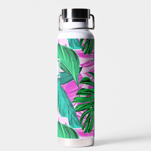 Tropical Island Vibes Monogram Trinkflasche (Rückseite)