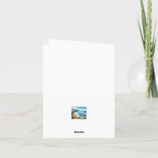 Tropical Island Watercolor Coastal Seascape Blank (Rückseite)
