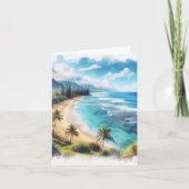 Tropical Island Watercolor Coastal Seascape Blank (Vorderseite)