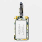 Tropical Island Watercolor Hibiskus Gepäckanhänger (Rückseite vertikal)